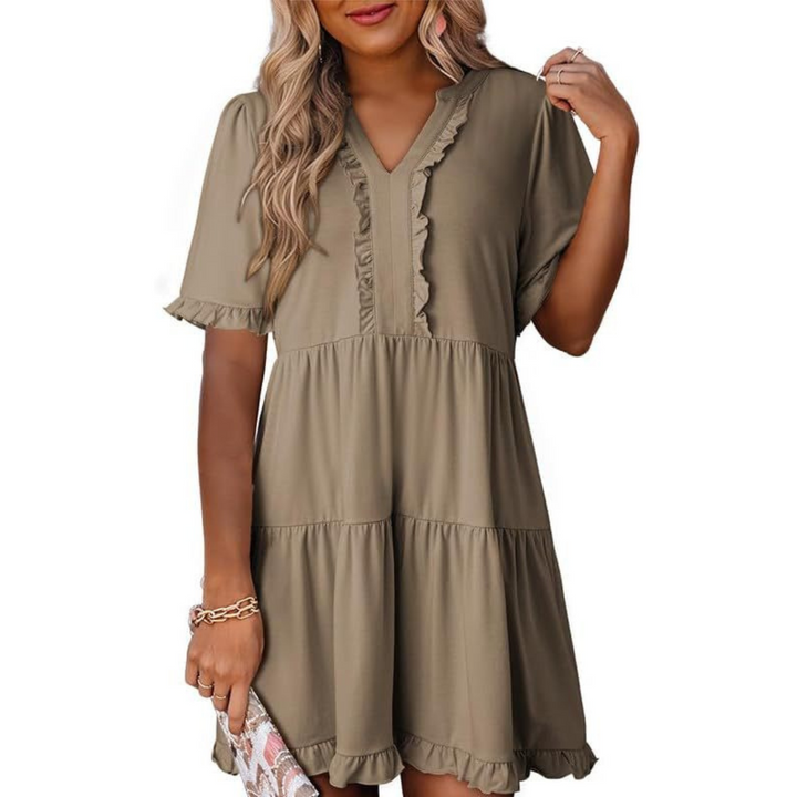 Sally - Flattering V-Neck Dress
