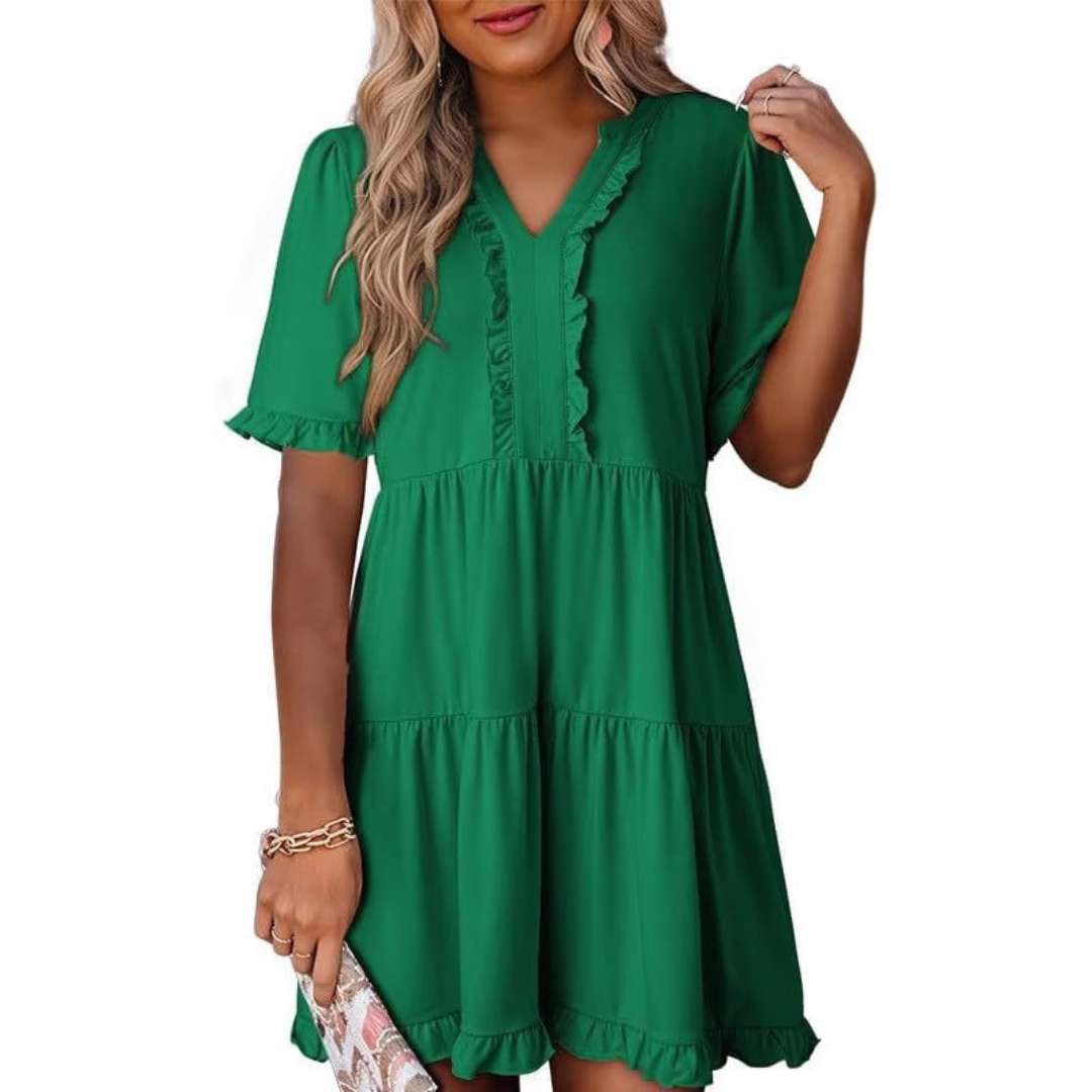 Sally - Flattering V-Neck Dress