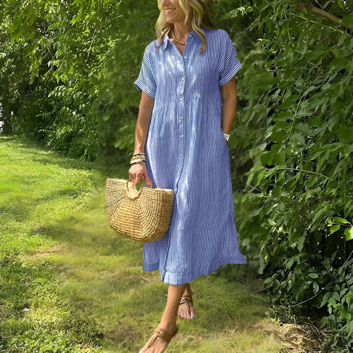 Fiona - Flattering Fitted Shirt-Dress