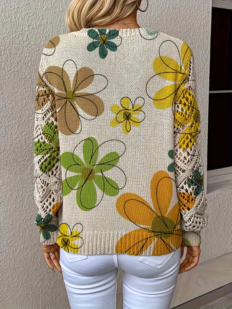 Marleta - Elegant Floral Sweater