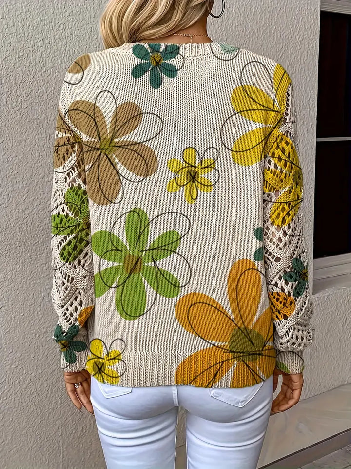 Marleta - Elegant Floral Sweater