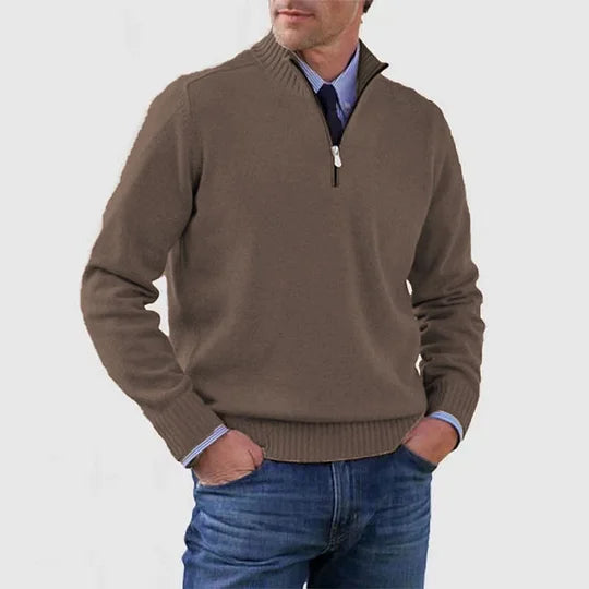 Blanco - Stylish Cashmere Zip-Sweater