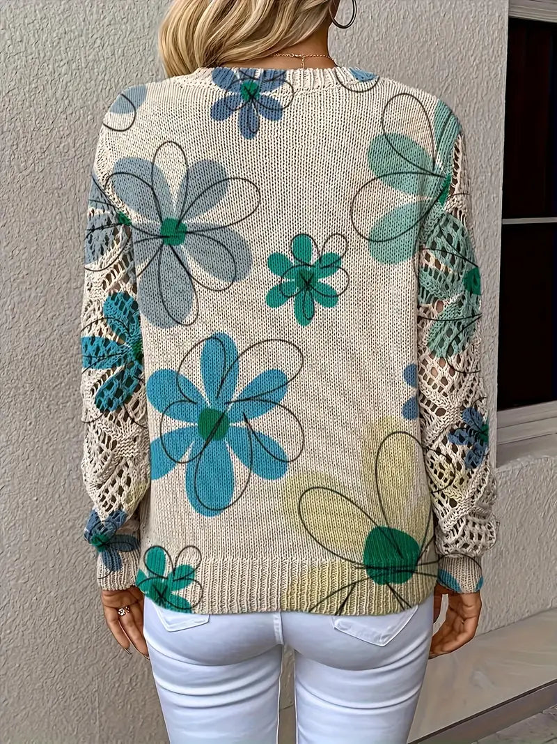 Marleta - Elegant Floral Sweater