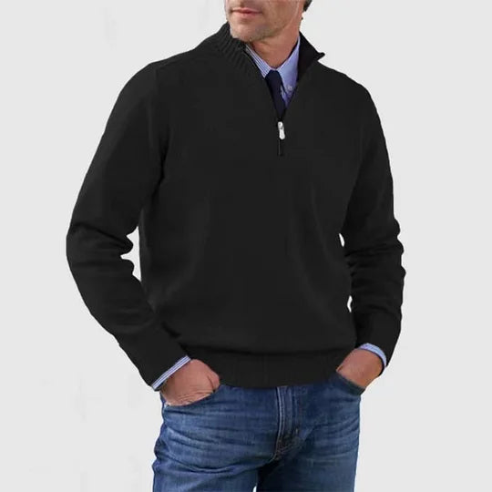 Blanco - Stylish Cashmere Zip-Sweater