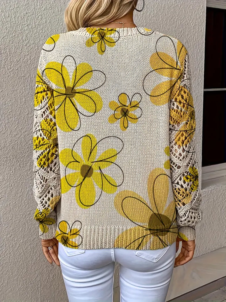 Marleta - Elegant Floral Sweater