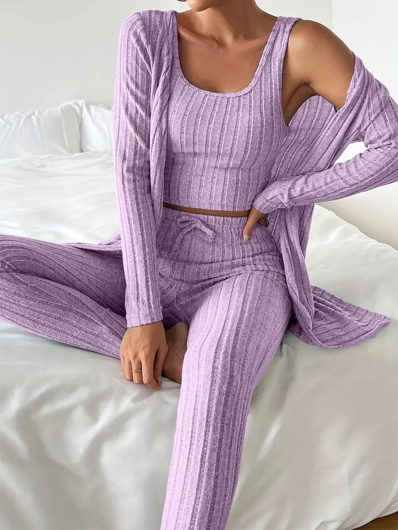 Leah - 3-Piece Ribbed Set