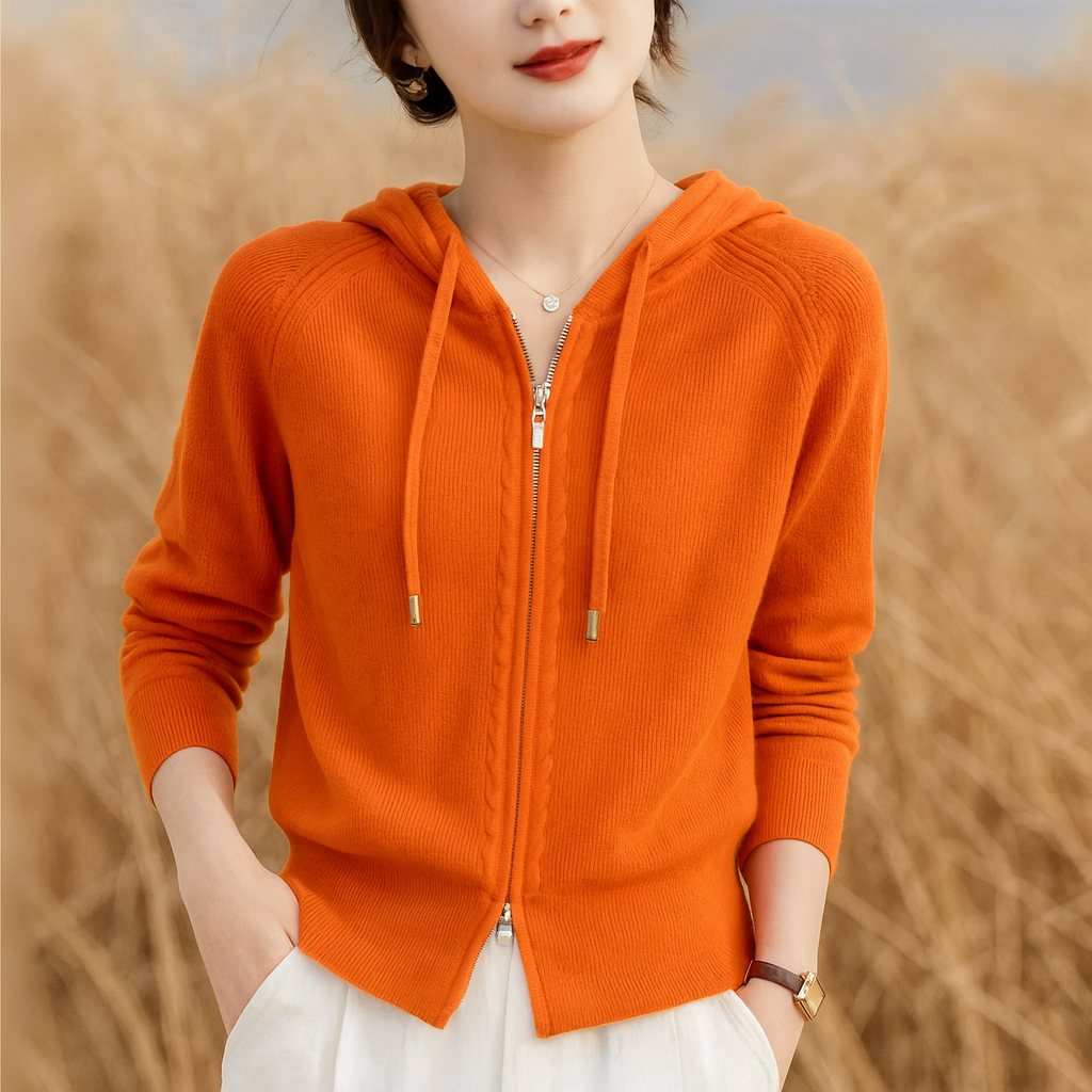 Iris - Cotton Knit Hoodie