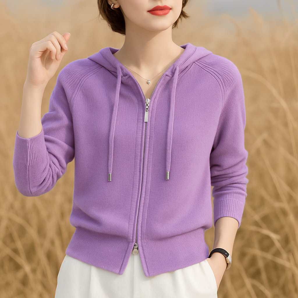Iris - Cotton Knit Hoodie
