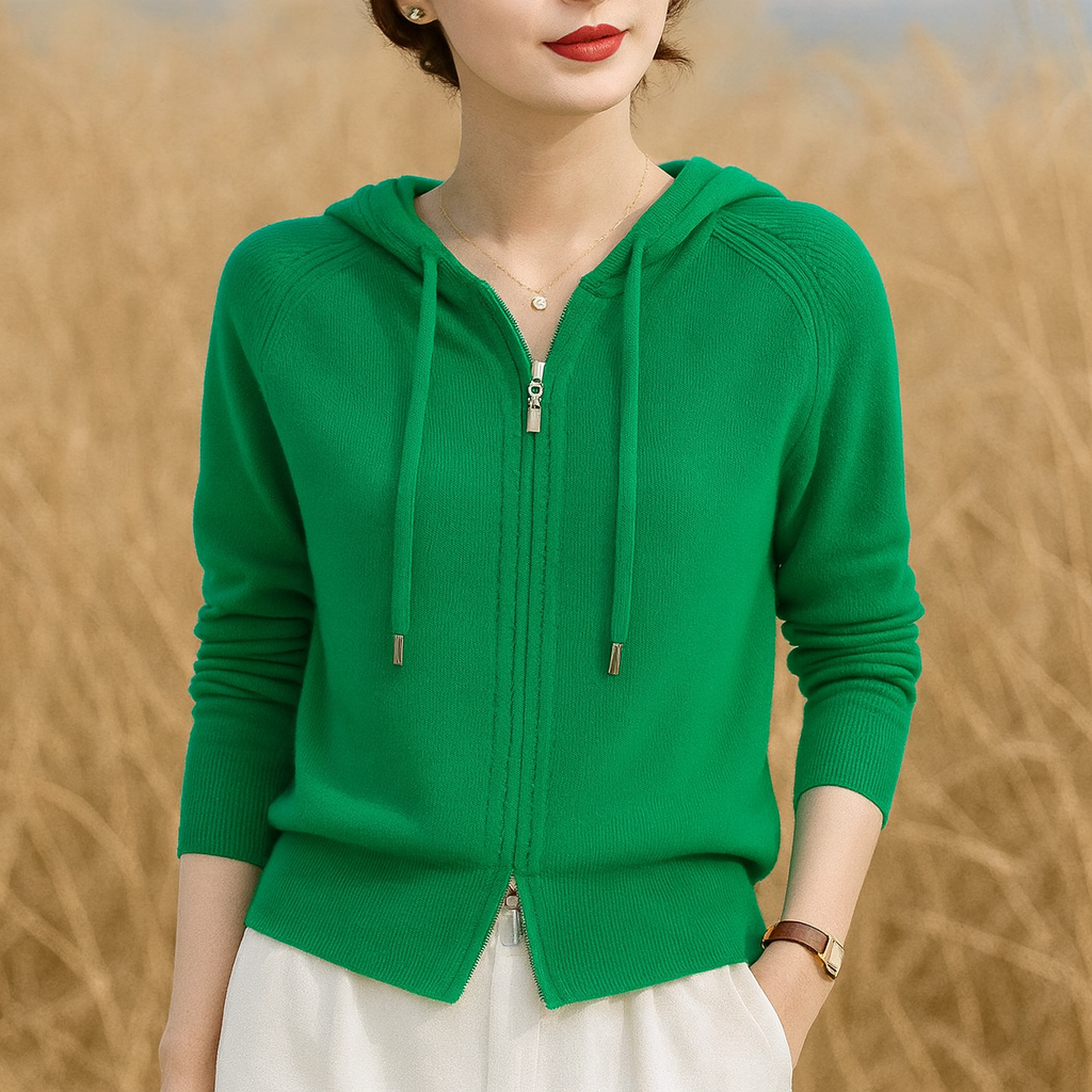 Iris - Cotton Knit Hoodie