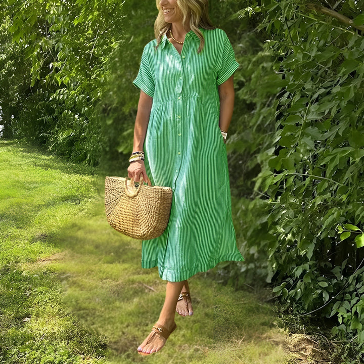 Fiona - Flattering Fitted Shirt-Dress
