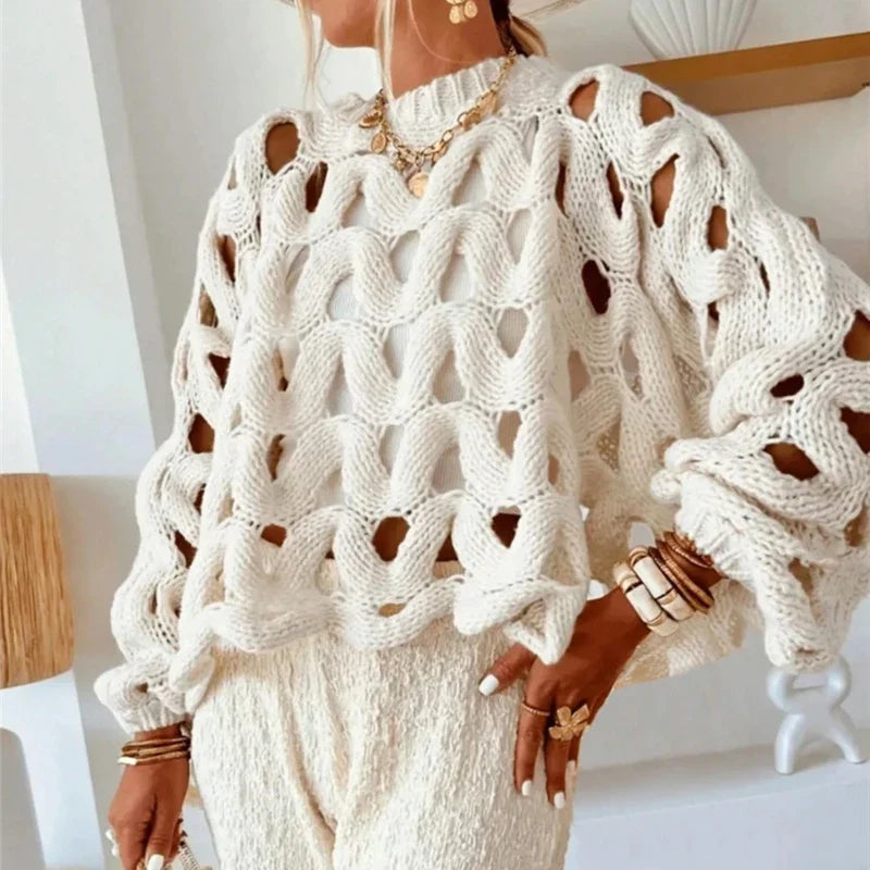 Ava - Stylish Hollow Knit