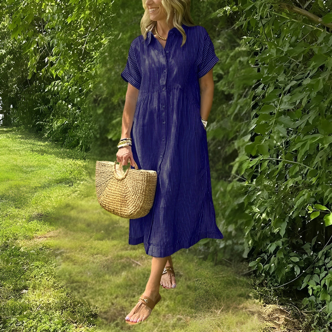 Fiona - Flattering Fitted Shirt-Dress