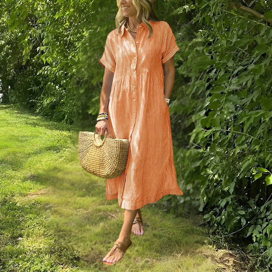 Fiona - Flattering Fitted Shirt-Dress