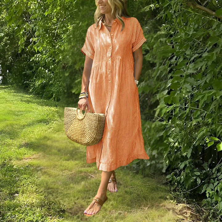 Fiona - Flattering Fitted Shirt-Dress