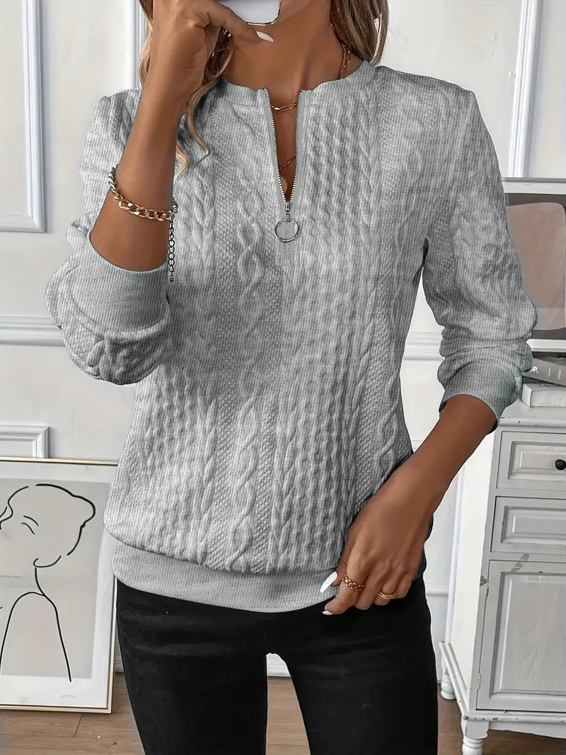 Sasha - Textured Quarter-Zip
