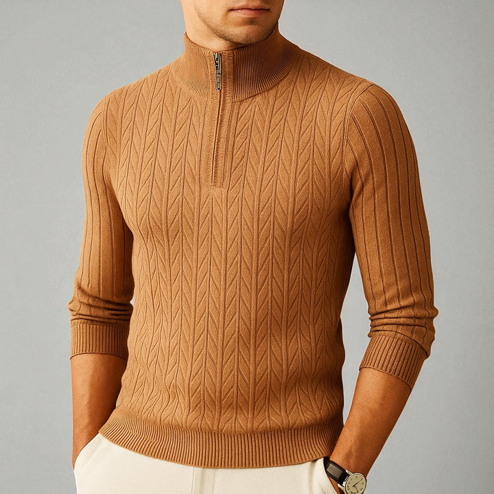 Verna - Ribbed Wool Zip-Pullover