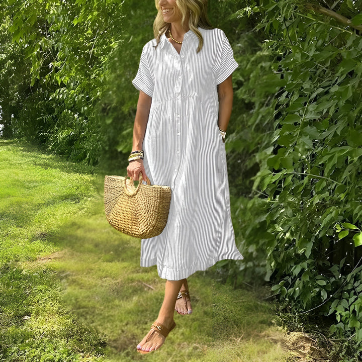 Fiona - Flattering Fitted Shirt-Dress