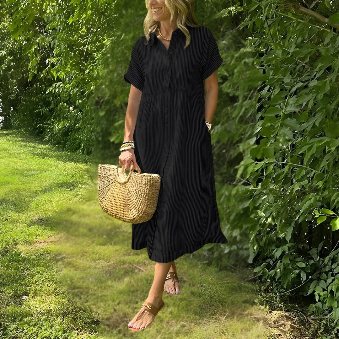Fiona - Flattering Fitted Shirt-Dress