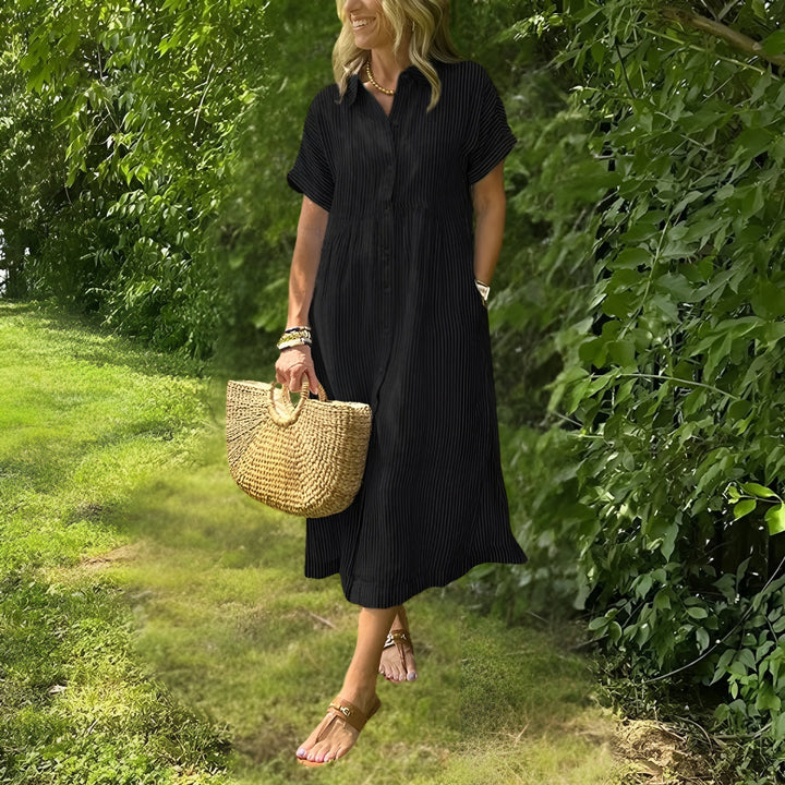 Fiona - Flattering Fitted Shirt-Dress